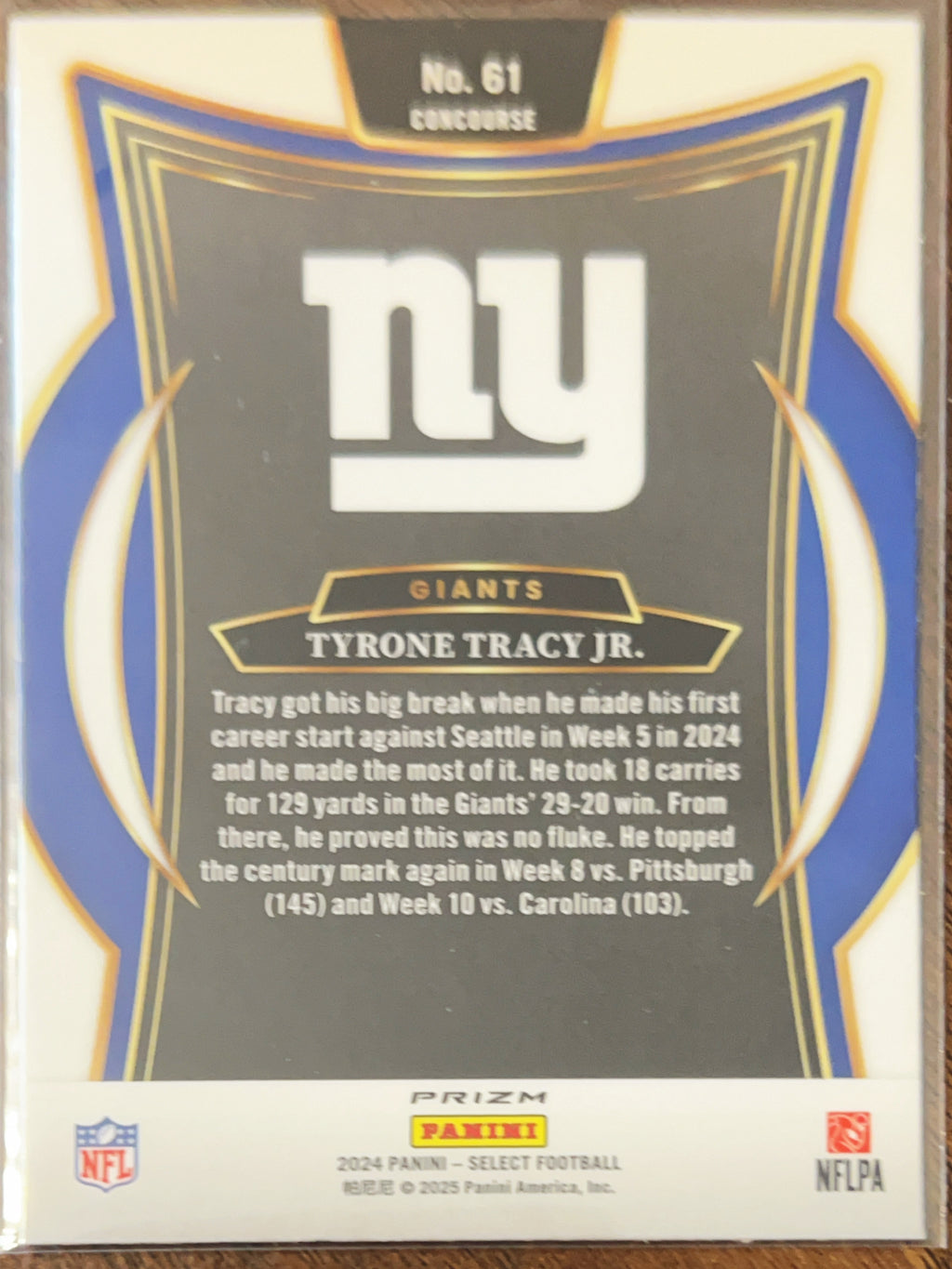 2025 Panini Select Concourse Tyrone Tracy Jr. #61 Red Blue Shock RC