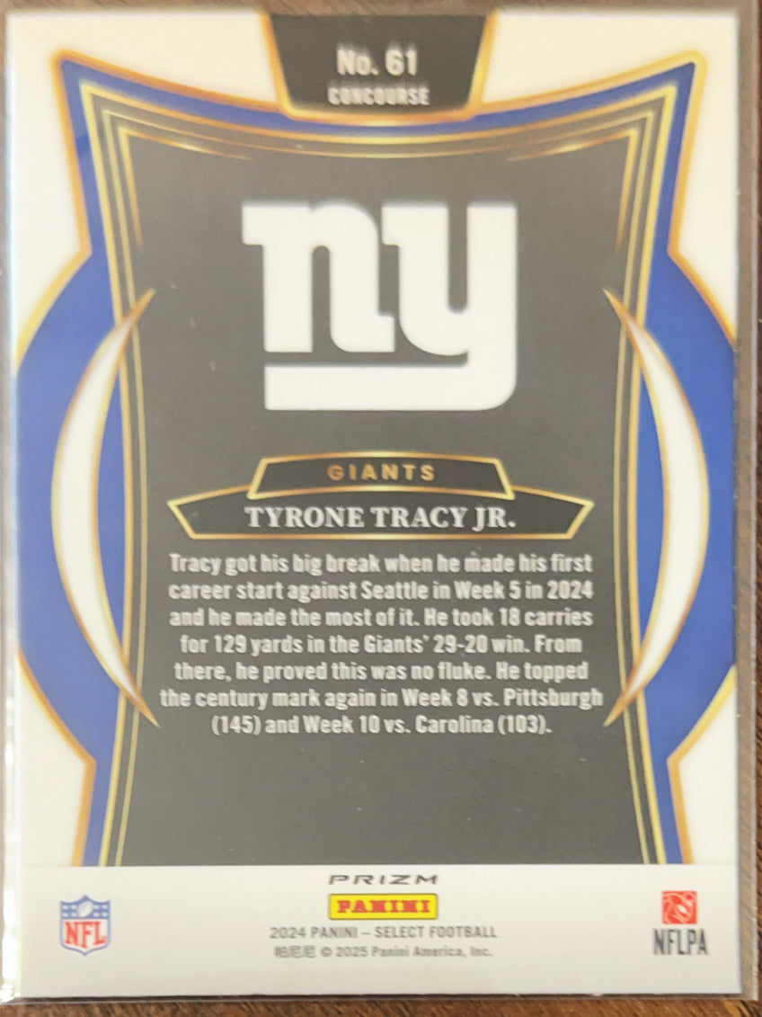 2025 Panini Select Concourse Tyrone Tracy Jr. #61 Red Blue Shock RC