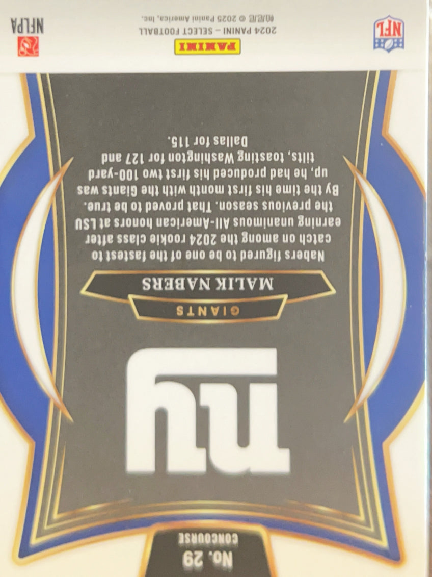 2025 Panini Select Malik Nabers #29 Concourse RC