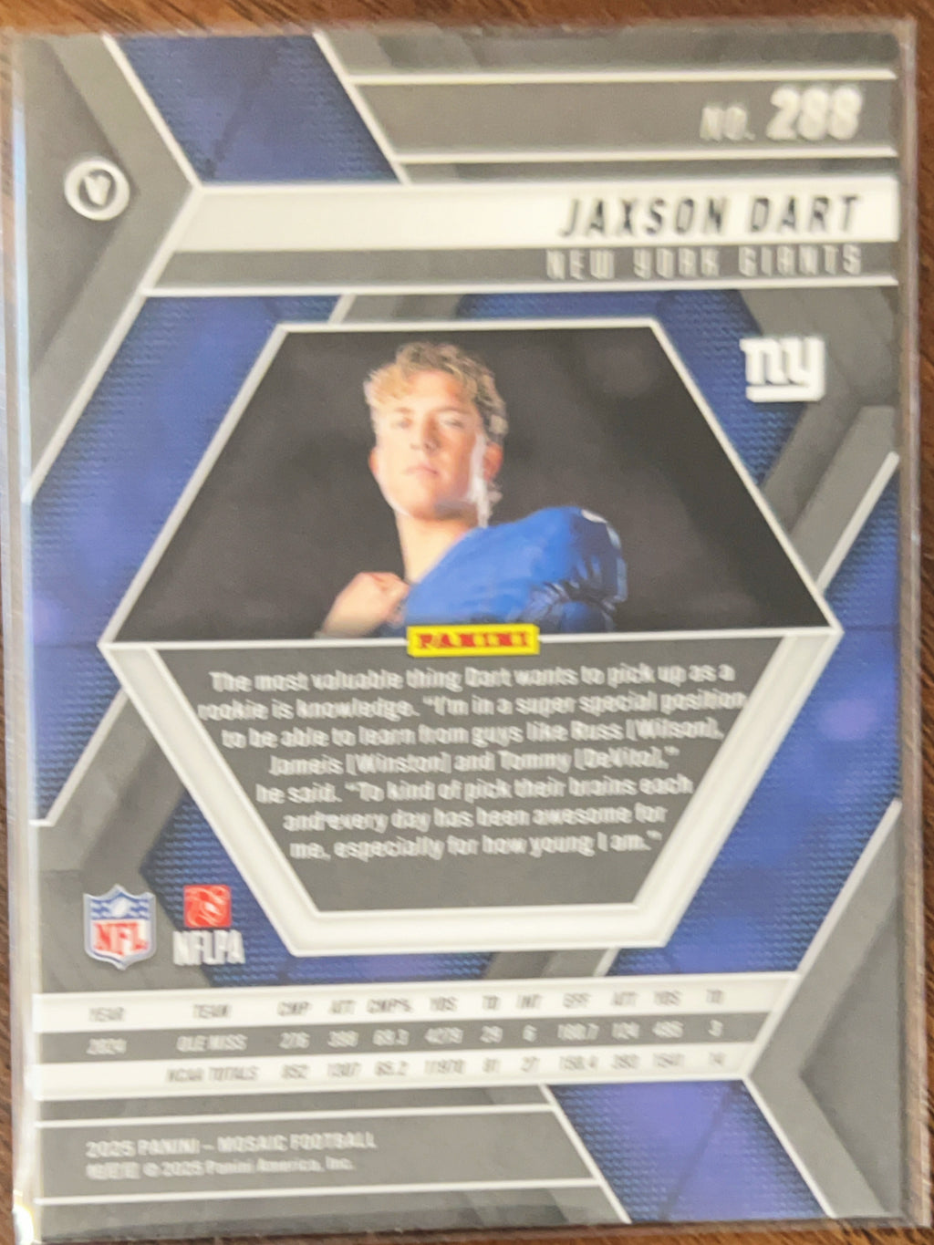 2025 Panini Mosaic Jaxson Dart #288 Variation RC