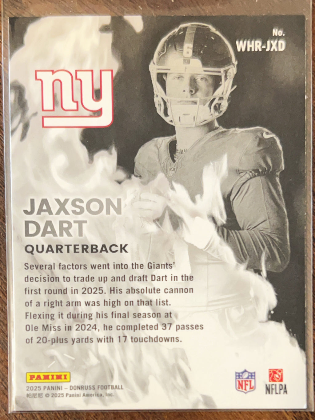 2025 Panini Donruss White Hot Rookies Jaxson Dart #WHR-JXD RC