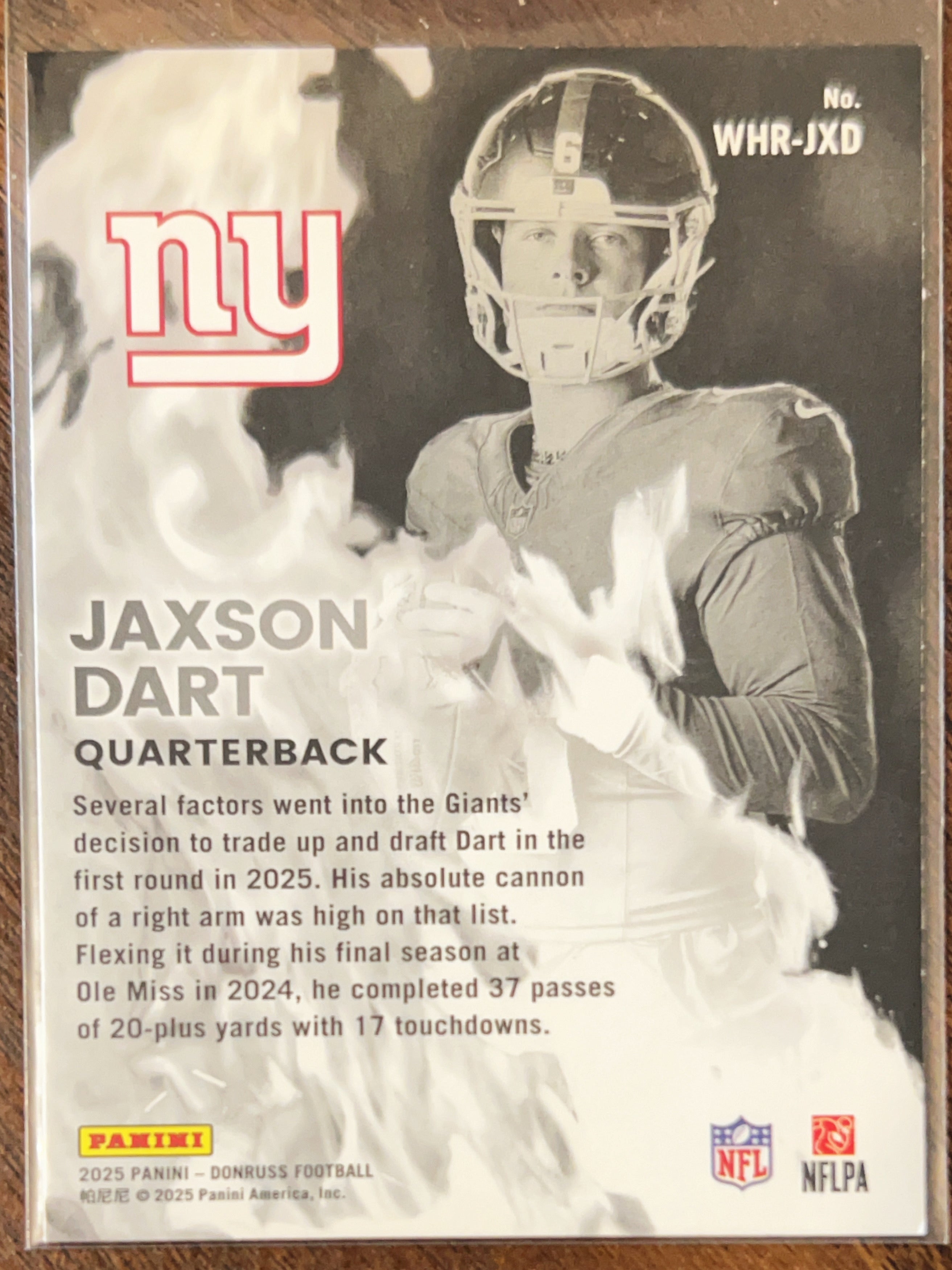 2025 Panini Donruss White Hot Rookies Jaxson Dart #WHR-JXD RC