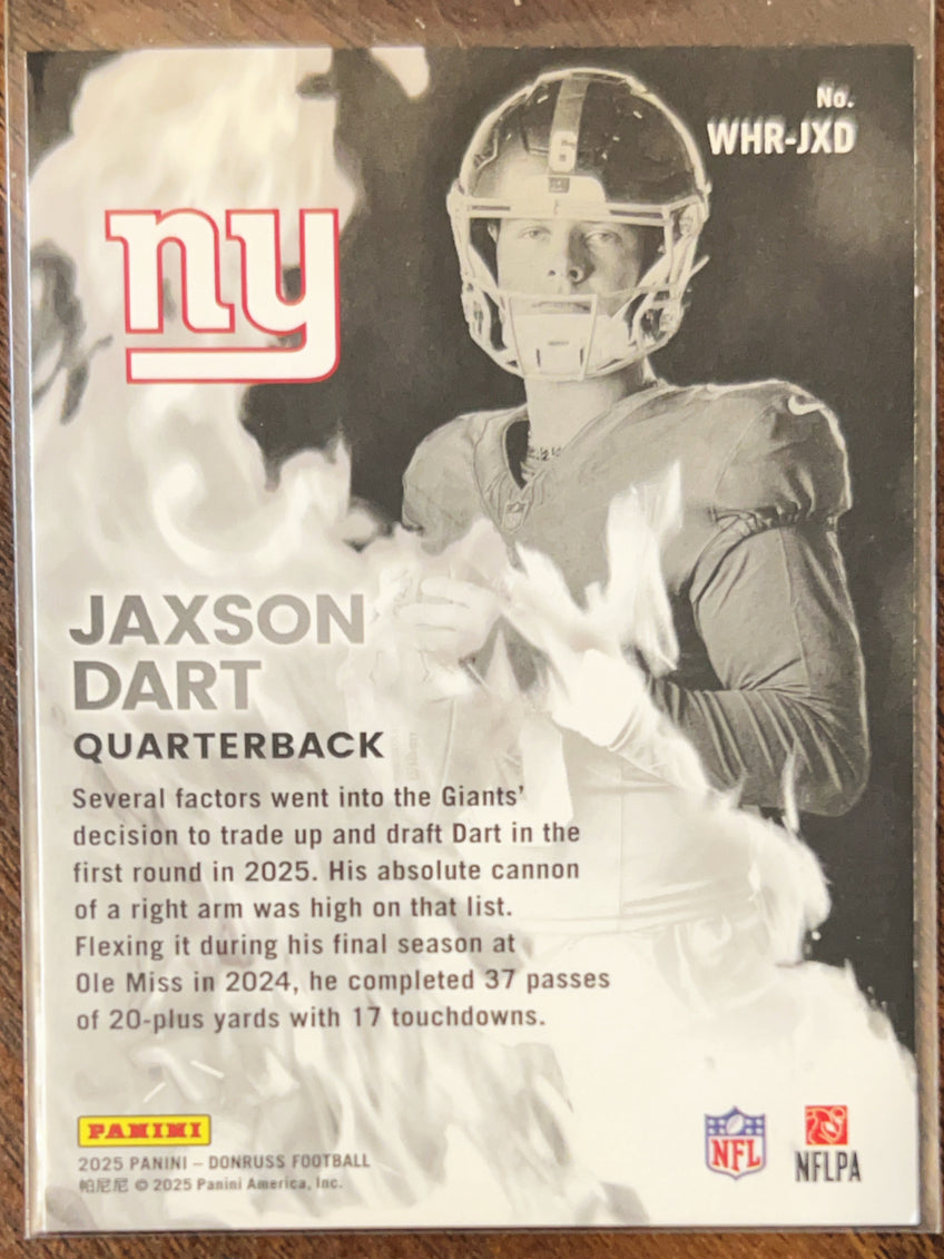2025 Panini Donruss White Hot Rookies Jaxson Dart #WHR-JXD RC