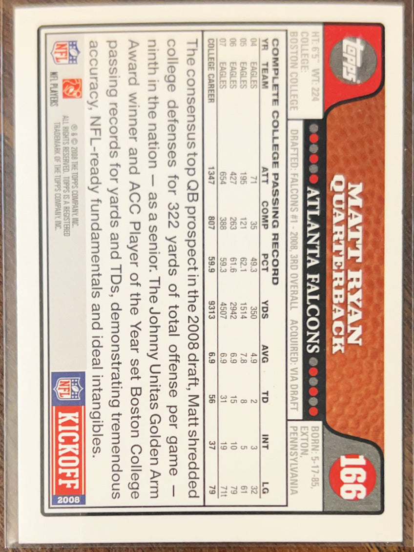 2008 Topps Kickoff Matt Ryan #166 RC
