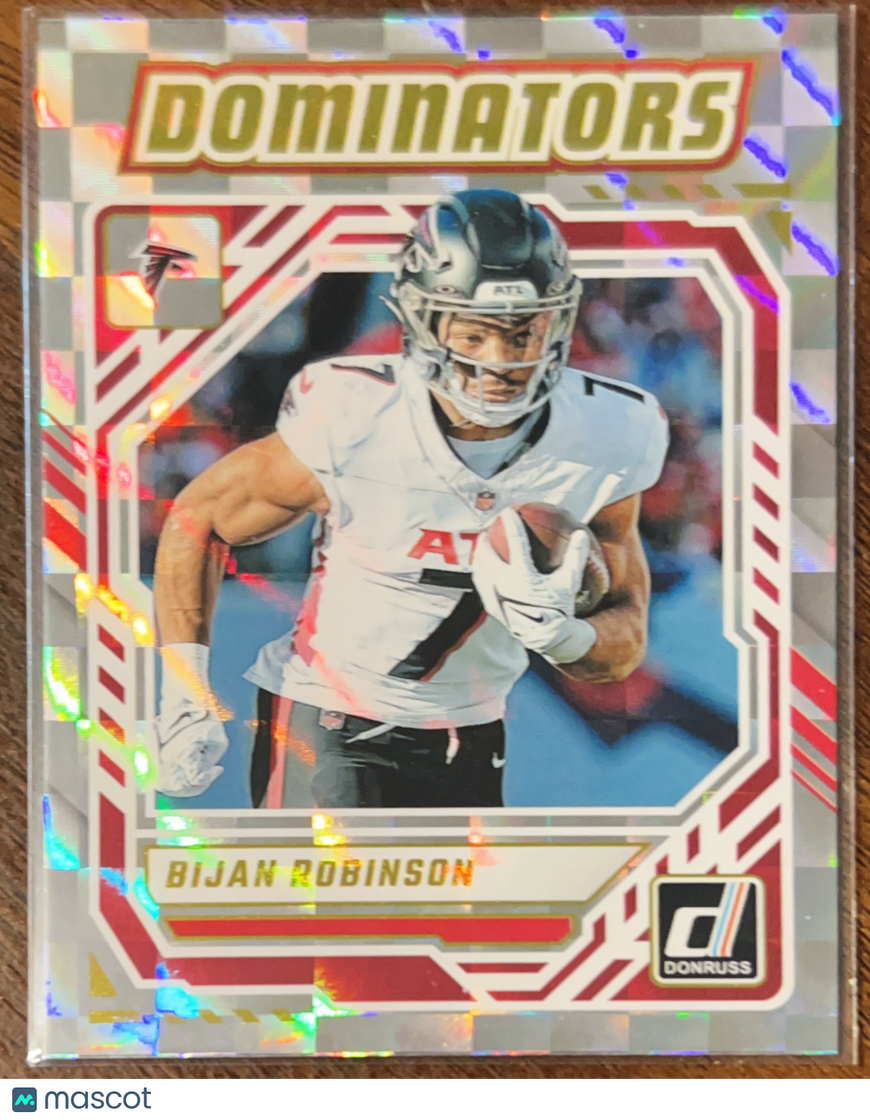 2025 Panini Donruss Dominators Bijan Robinson #DOM-BRN Silver Checkerboard