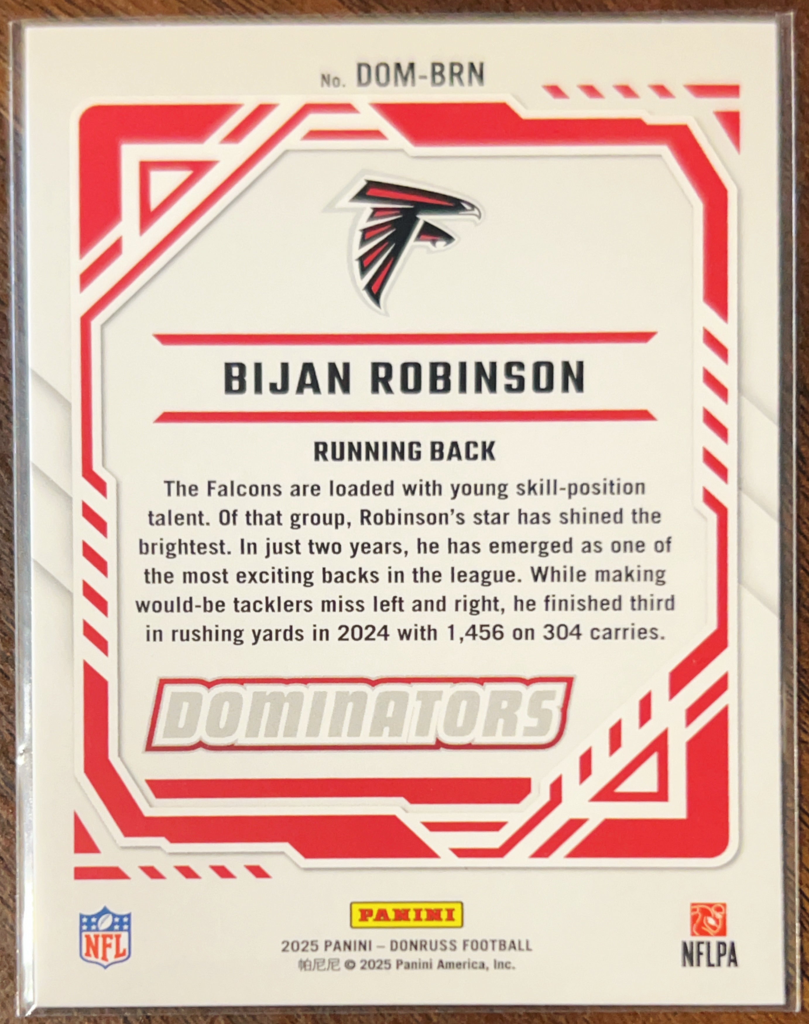 2025 Panini Donruss Dominators Bijan Robinson #DOM-BRN Silver Checkerboard