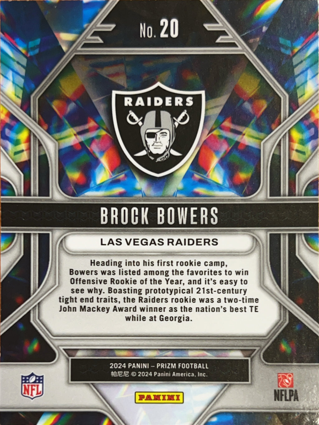 2024 Panini Prizm Prizmatic Brock Bowers #20 RC