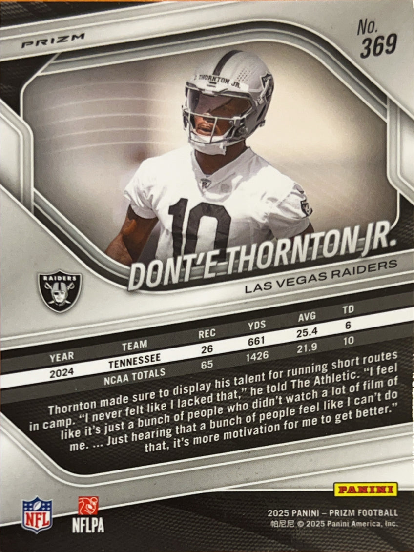2025 Panini Prizm Dont'e Thornton Jr. #369 White Disco RC