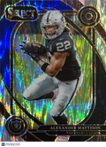 2025 Panini Select Prizm Alexander Mattison #204 Blue Shock