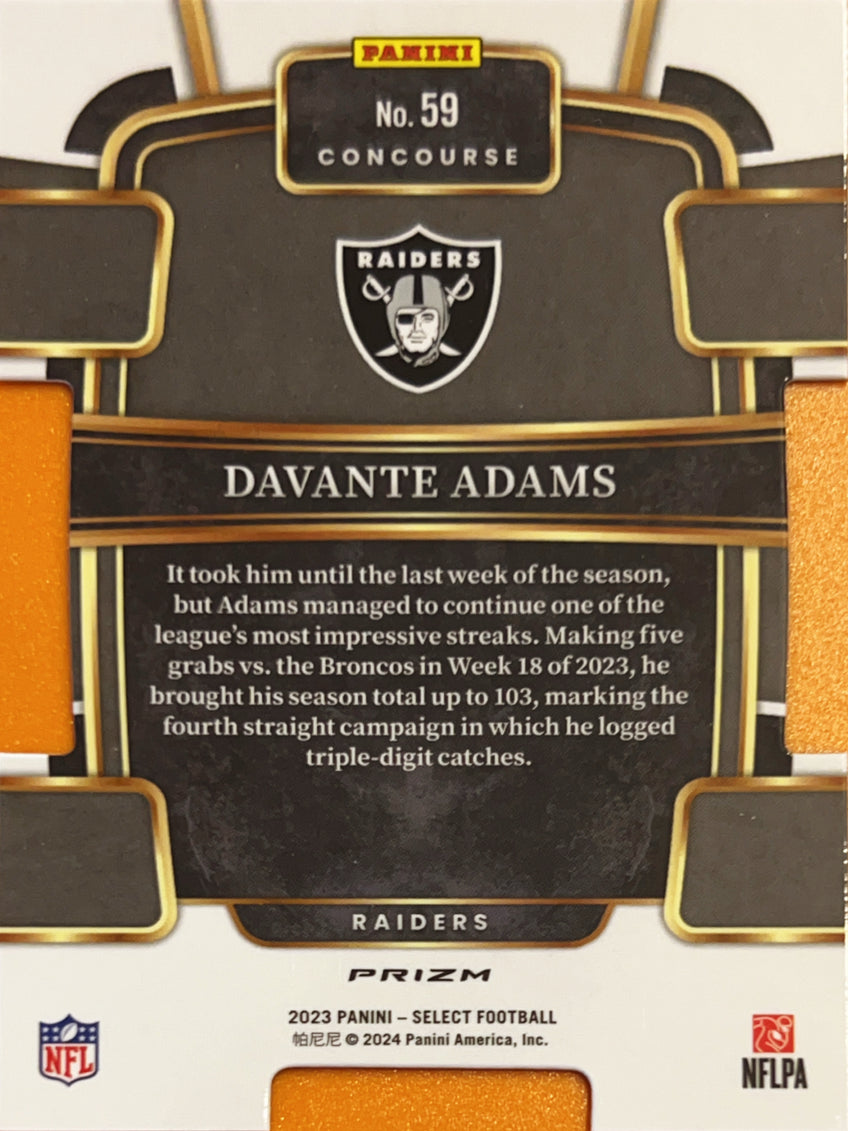 2024 Panini Select Prizm Concourse Davante Adams #59 Die Cut