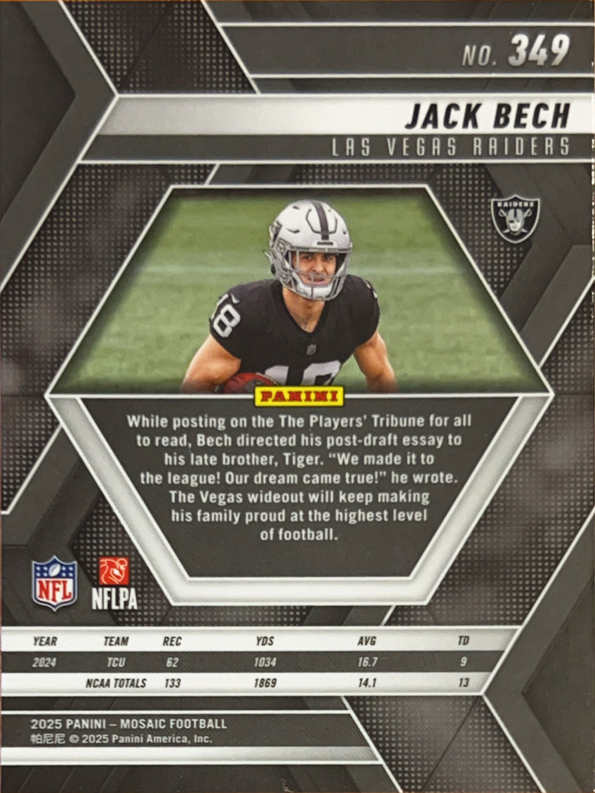 2025 Panini Mosaic Jack Bech #349 RC