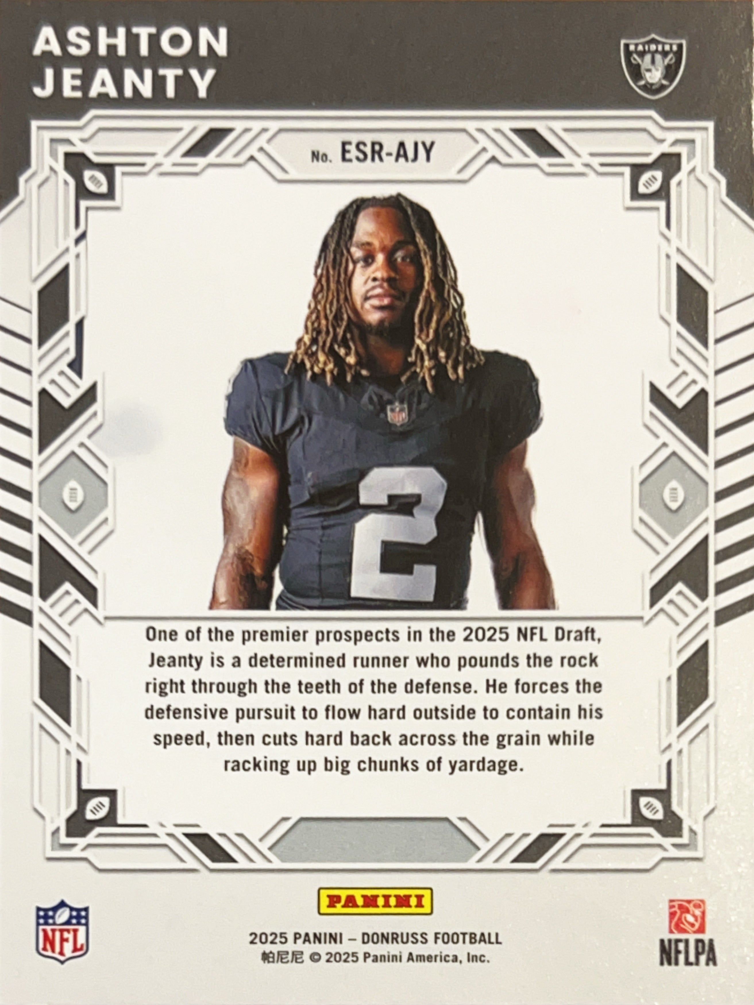 2025 Panini Donruss Elite Series Rookies Ashton Jeanty #ESR-AJY Holo