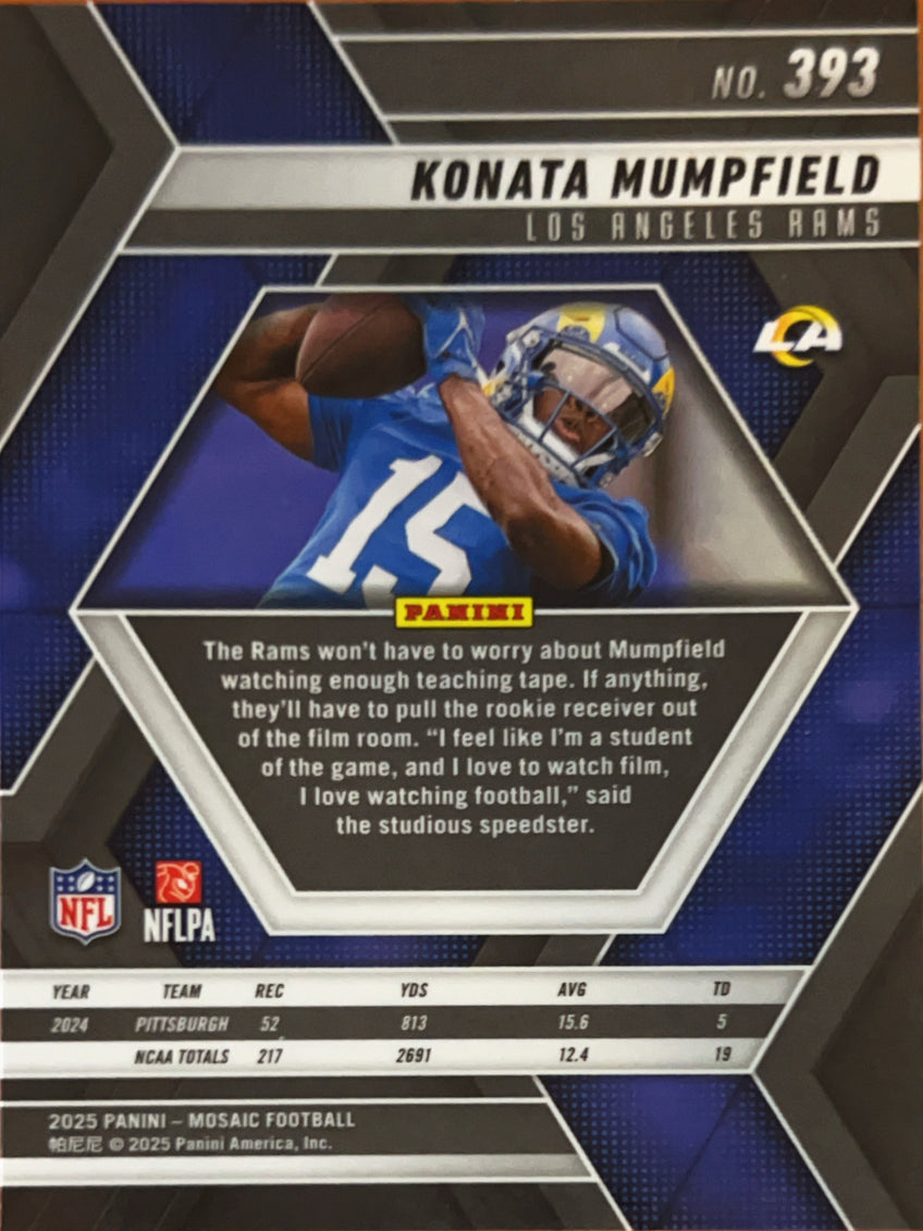 2025 Panini Mosaic Konata Mumpfield #393 RC