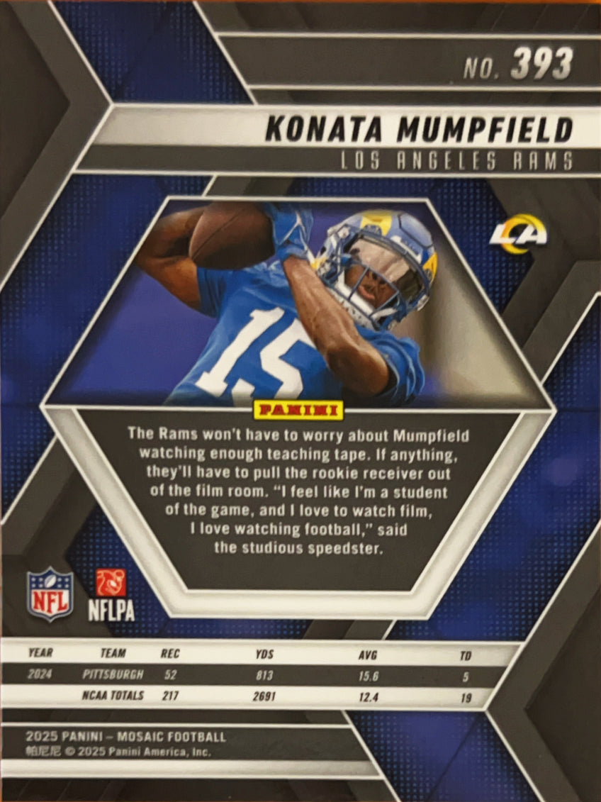 2025 Panini Mosaic Football Konata Mumpfield #393 RC