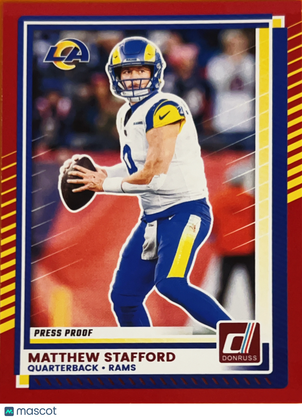2025 Panini Donruss Matthew Stafford #296 Press Proof Red