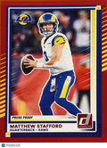 2025 Panini Donruss Matthew Stafford #296 Press Proof Red