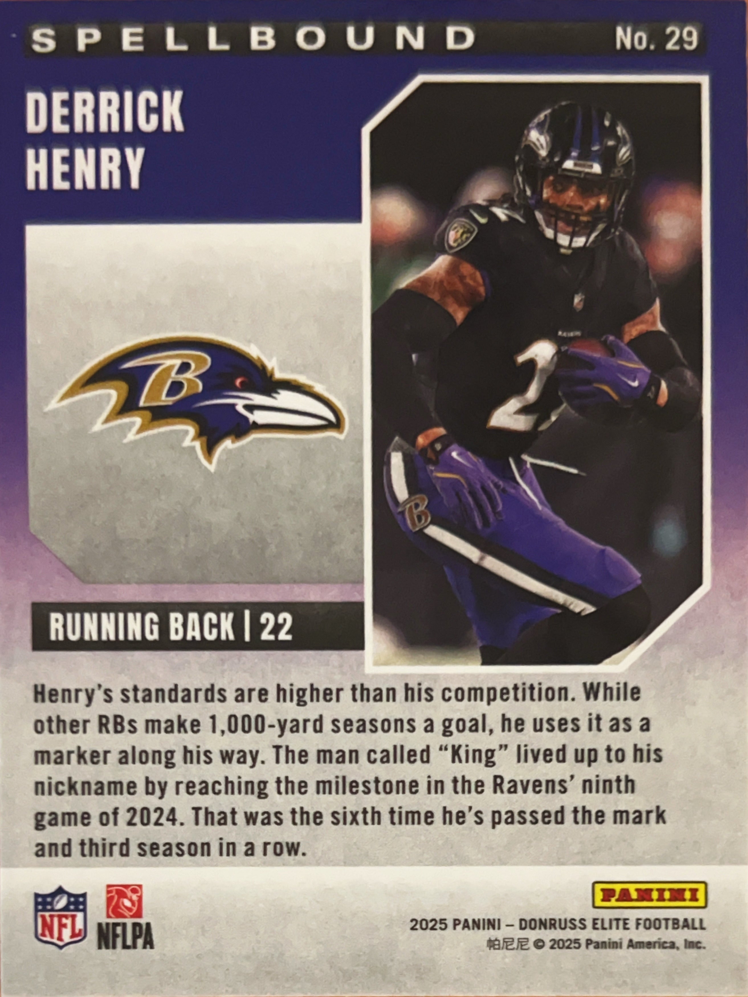 2025 Panini Donruss Elite Spellbound Derrick Henry #29