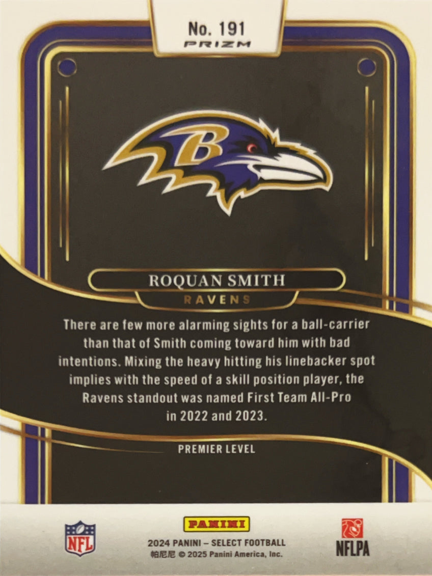 2025 Panini Select Football Premier Level Roquan Smith #191 Red Shock