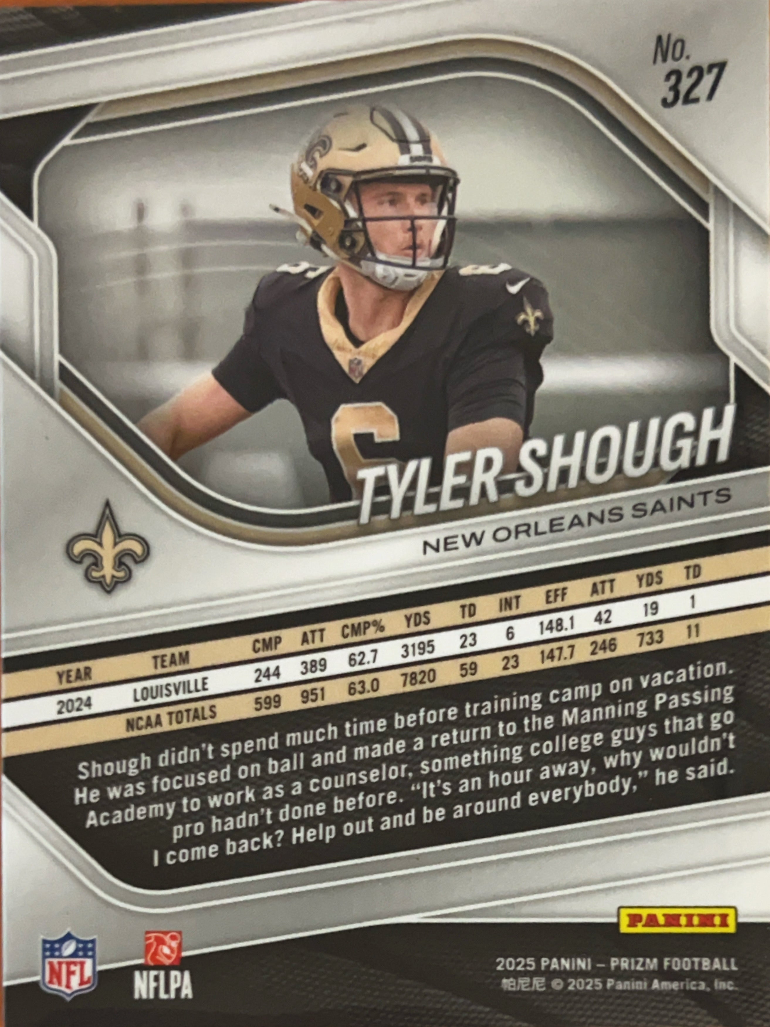 2025 Panini Prizm Tyler Shough #327 RC