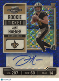 2023 Panini Contenders Optic Jake Haener #135 Blue Prizm /23 Auto