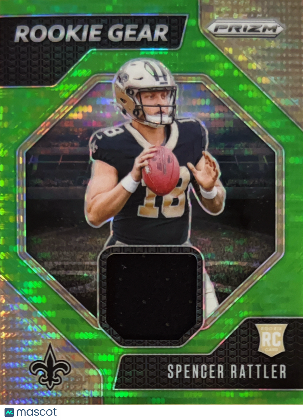 2024 Panini Prizm Rookie Gear Spencer Rattler #RG-SRR Green RC Memorabilia