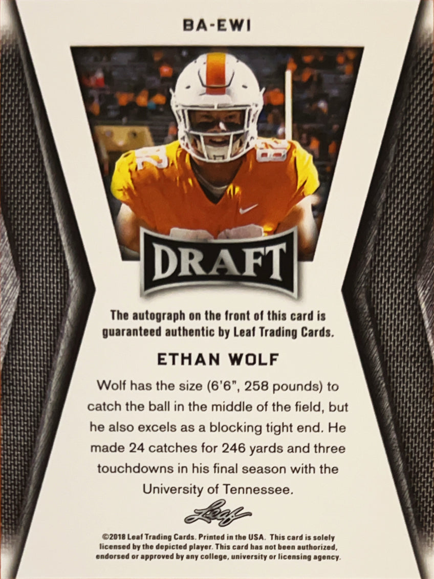 2018 Leaf Draft Ethan Wolf #BA-EW1 Auto