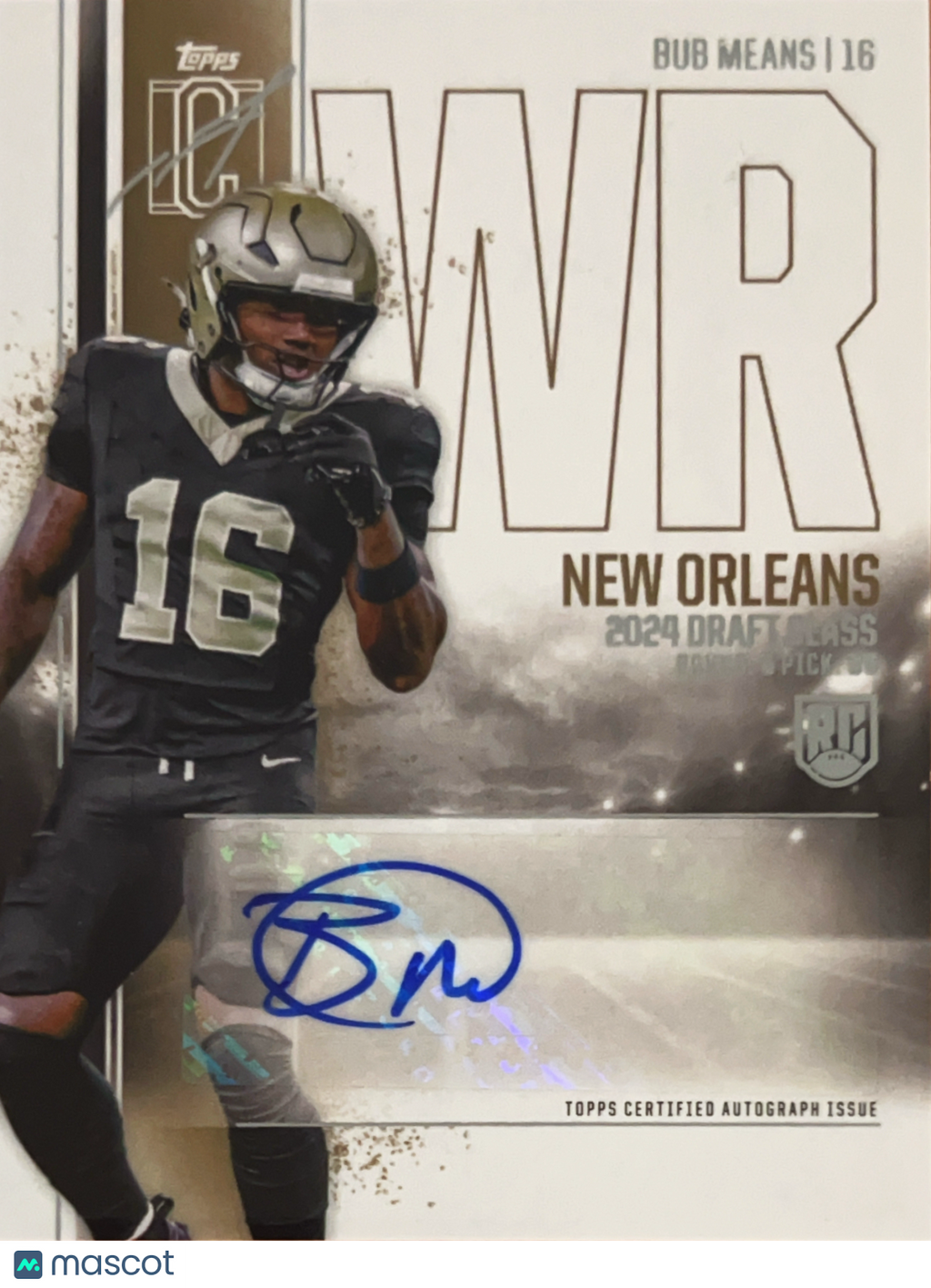 2024 Topps Signature Class Football Bub Means #RCA-BM Rookie Auto Variation Auto