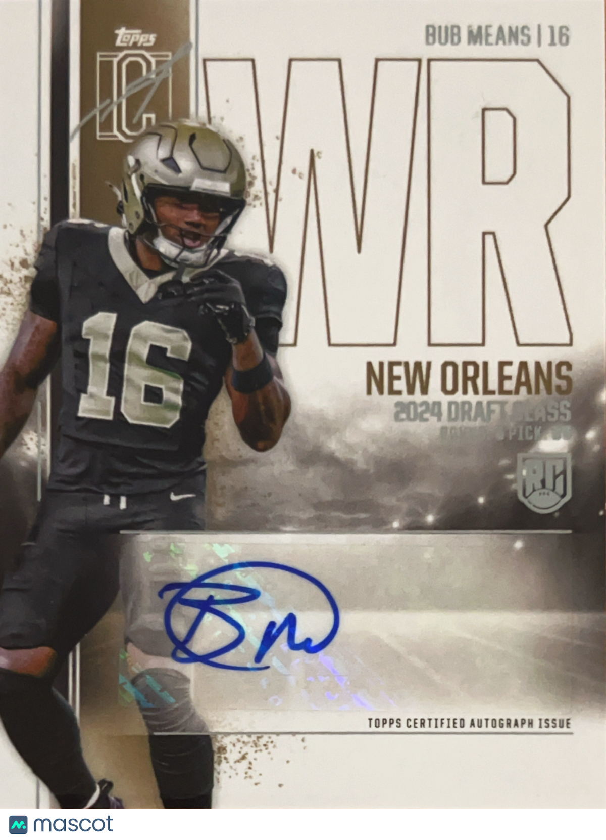 2024 Topps Signature Class Football Bub Means #RCA-BM Rookie Auto Variation Auto