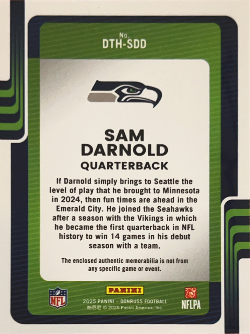 2025 Panini Donruss Threads Sam Darnold #DTH-SDD Memorabilia