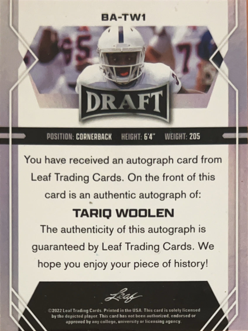 2022 Leaf Draft Tariq Woolen #BA-TW1 RC Auto