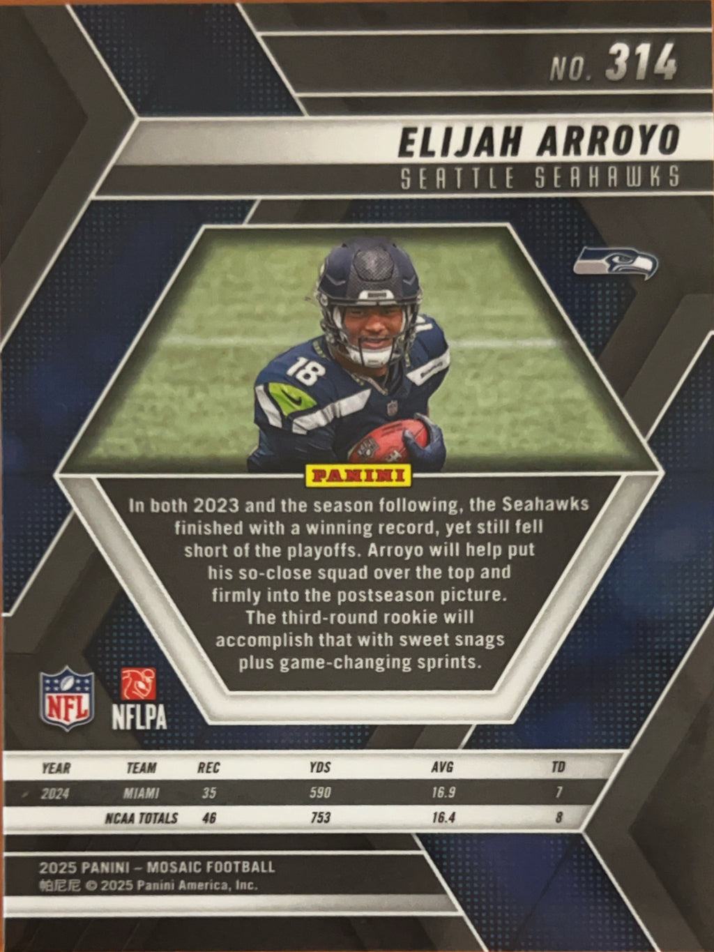 2025 Panini Mosaic Elijah Arroyo #314 RC