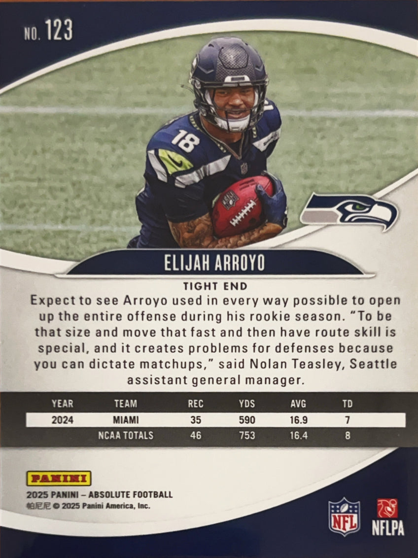 2025 Panini Absolute Football Elijah Arroyo #123 RC