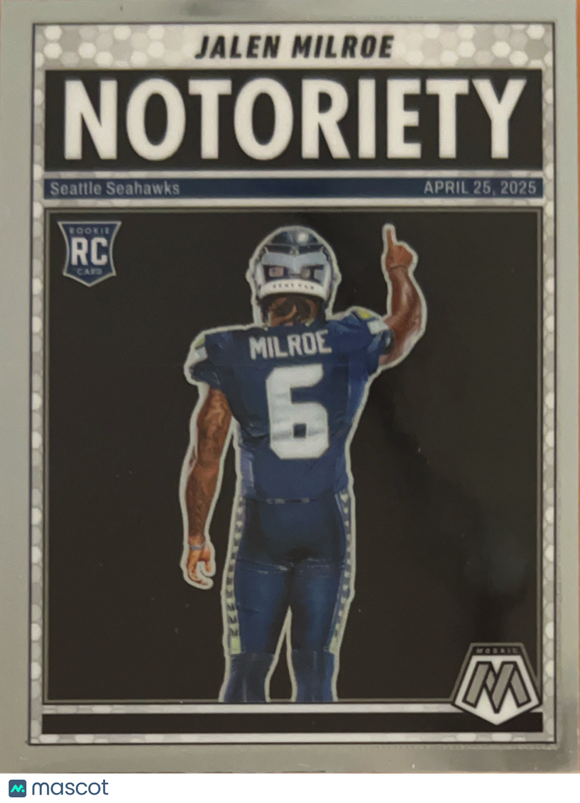 2025 Panini Mosaic Football Notoriety Jalen Milroe #15 RC