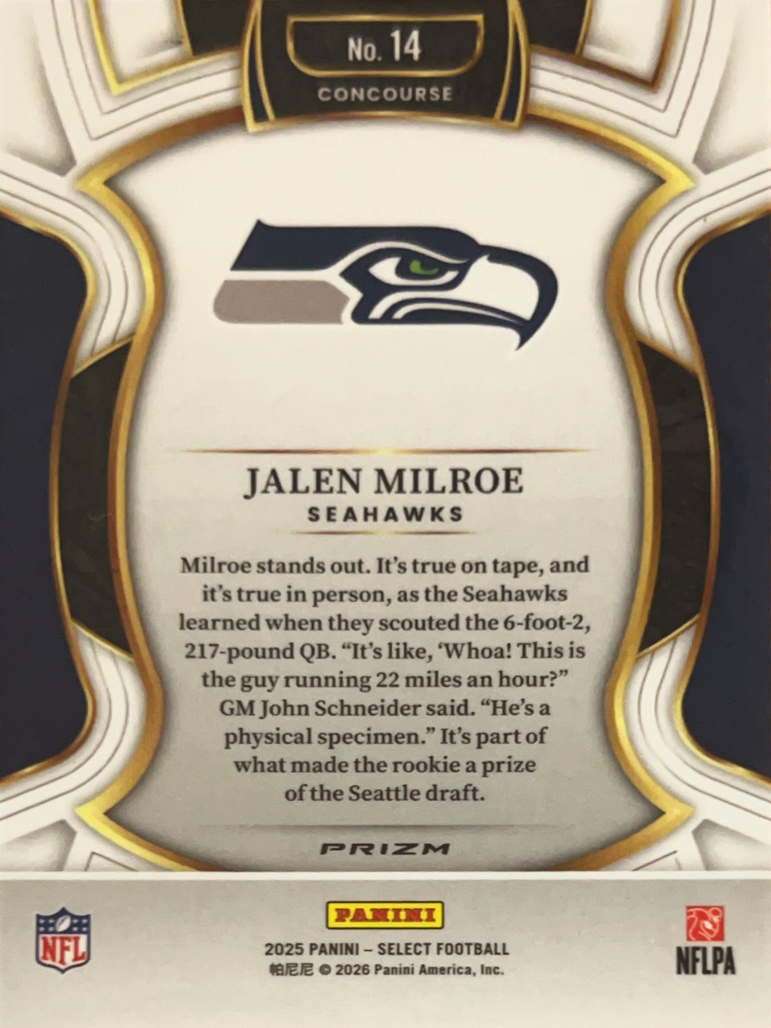 2026 Panini Select Football Concourse Prizm Jalen Milroe #14