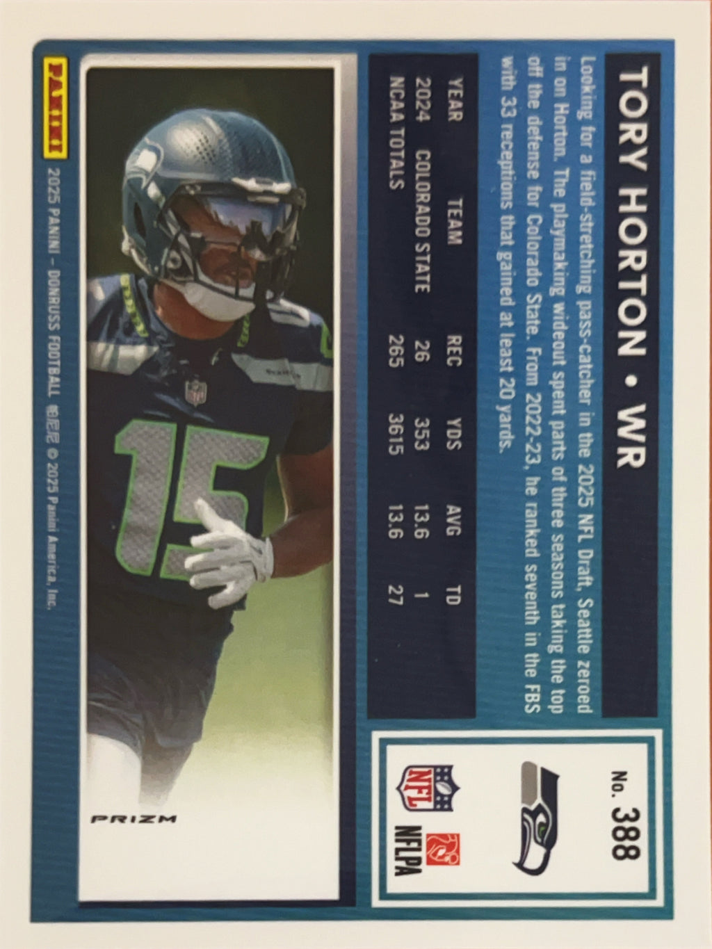 2025 Panini Donruss Optic Tory Horton #388