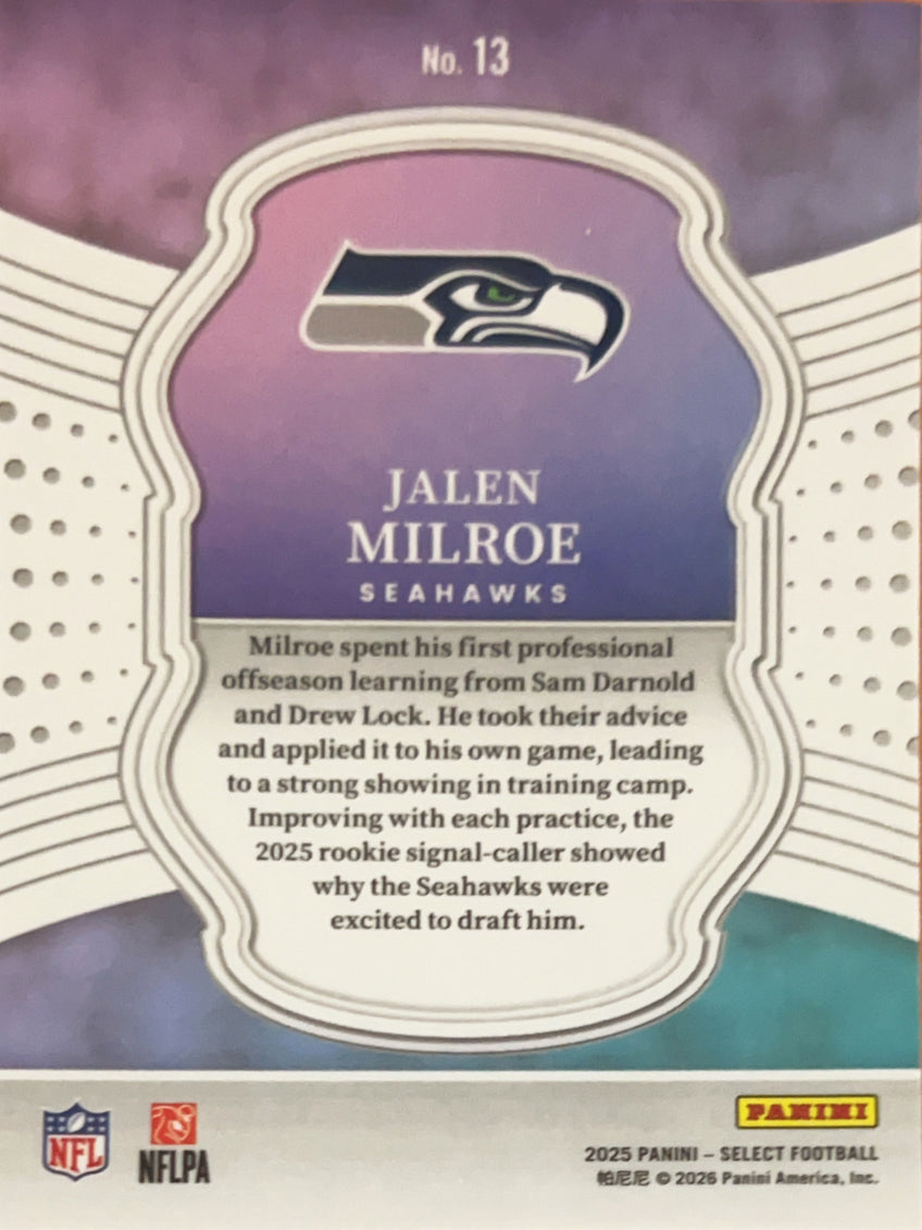 2026 Panini Select Football Select Certified Jalen Milroe #13