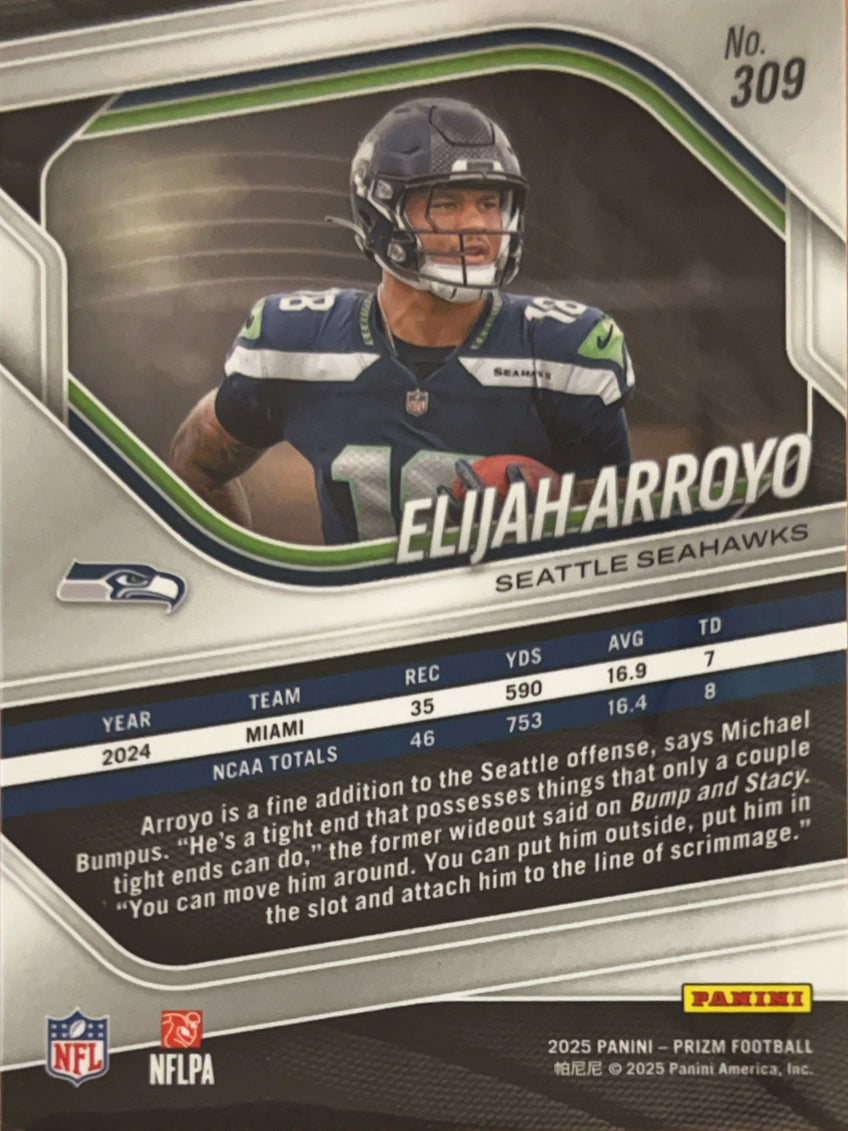 2025 Panini Prizm Football Elijah Arroyo #309 RC