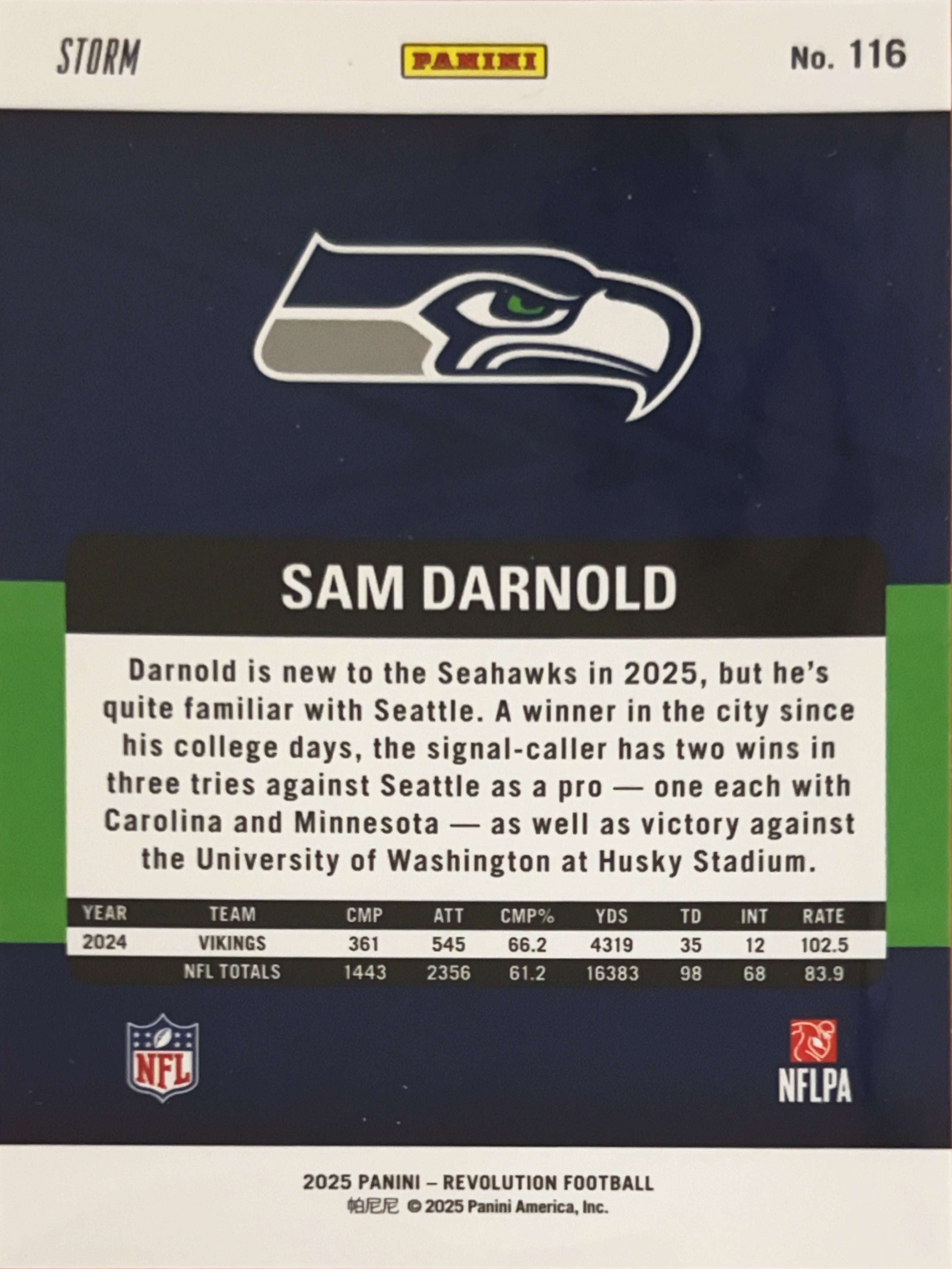 2025 Panini Revolution Sam Darnold #116 Storm
