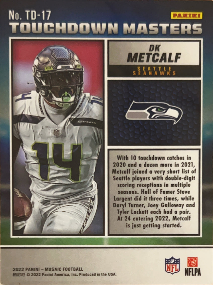 2022 Panini Mosaic Touchdown Masters DK Metcalf #TD-17