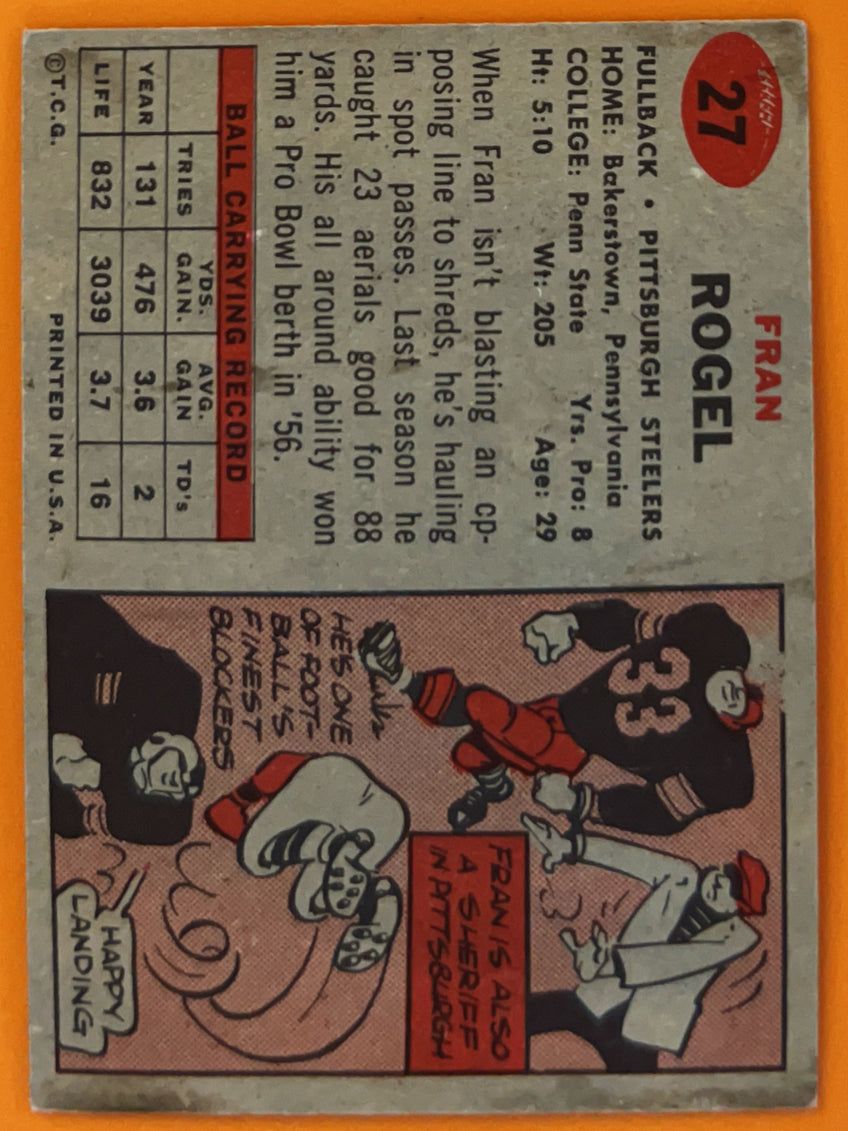 1957 Topps Fran Rogel #27