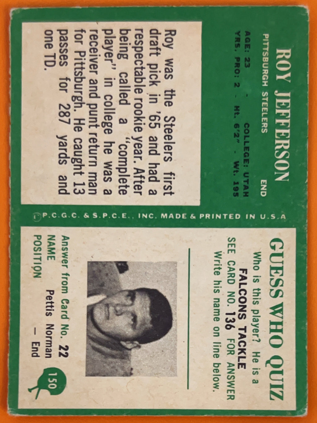 1966 Philadelphia Roy Jefferson #150