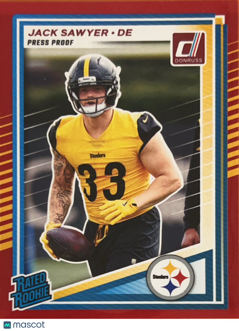2025 Panini Donruss Football Jack Sawyer #390 Press Proof Red
