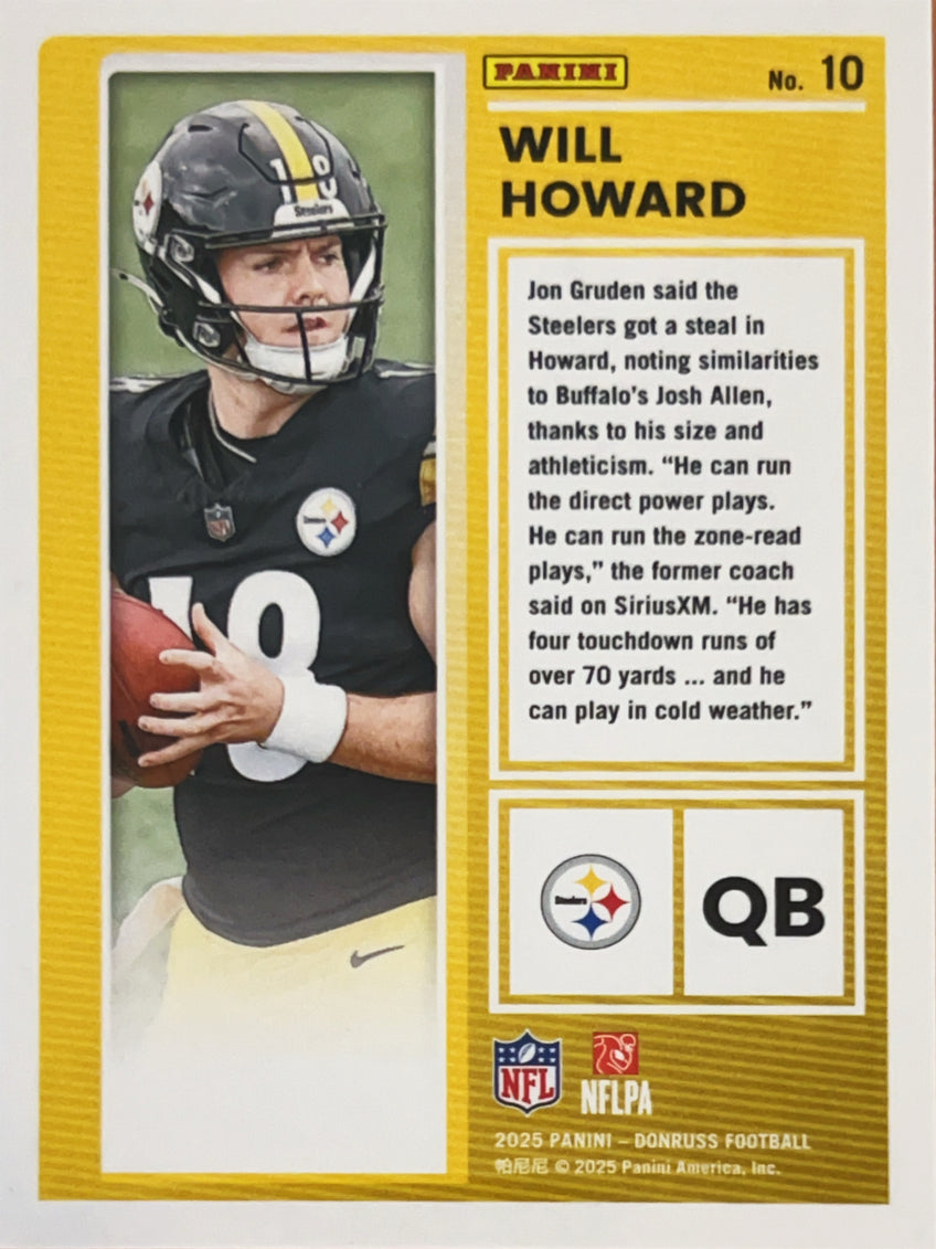 2025 Panini Donruss Football The Rookies Will Howard #10
