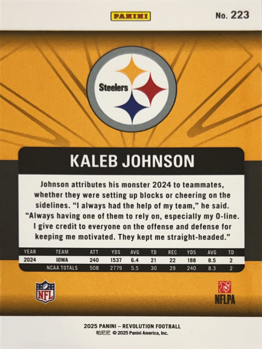 2025 Panini Revolution Football Kaleb Johnson #223 RC