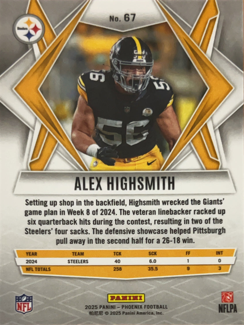 2025 Panini Phoenix Football Alex Highsmith #67 Lazer Prizm
