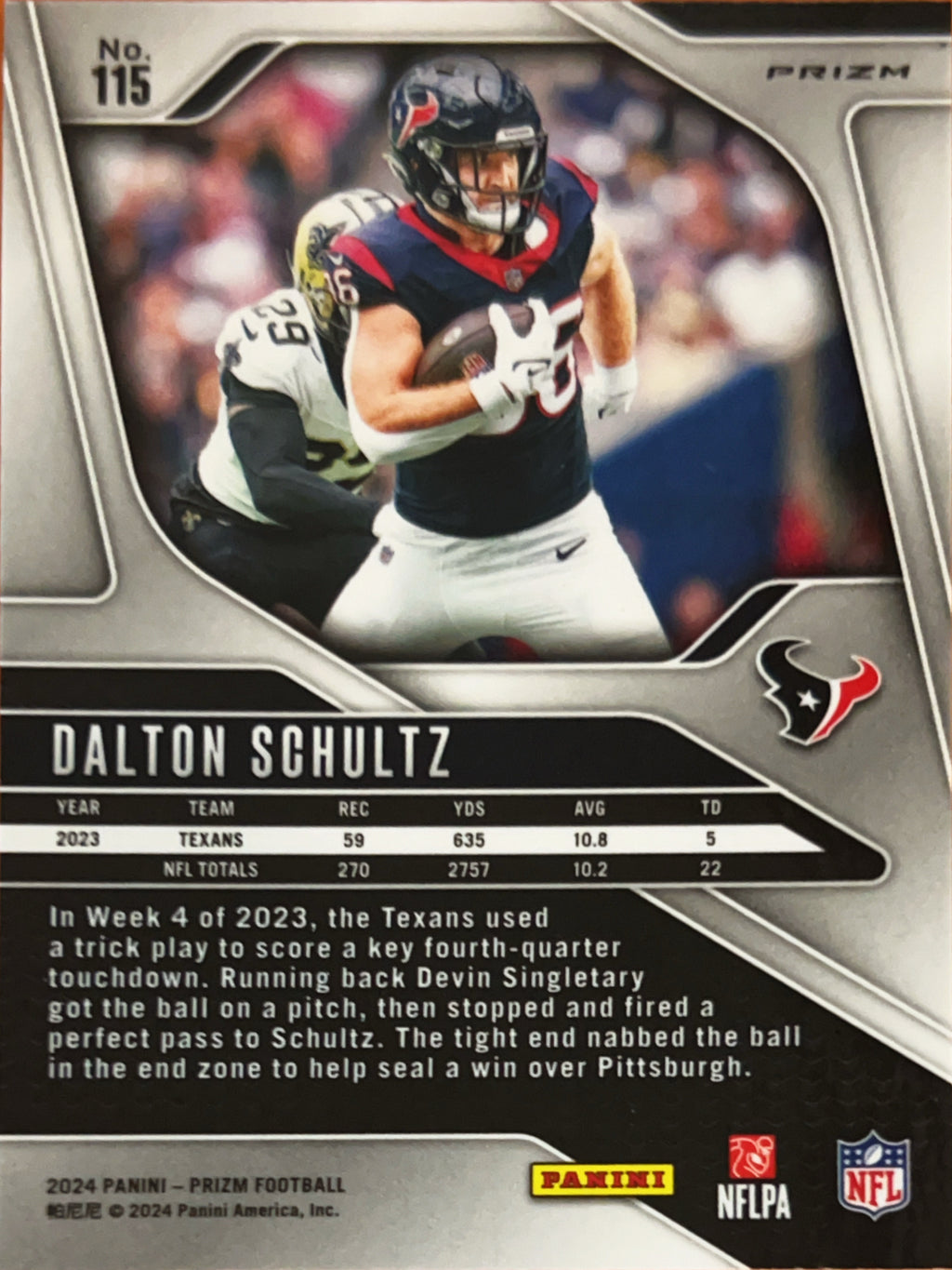 2024 Panini Prizm Dalton Schultz #115 Orange Ice