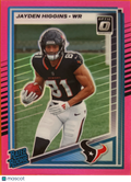 2025 Panini Donruss Optic Prizm Jayden Higgins #334 Pink