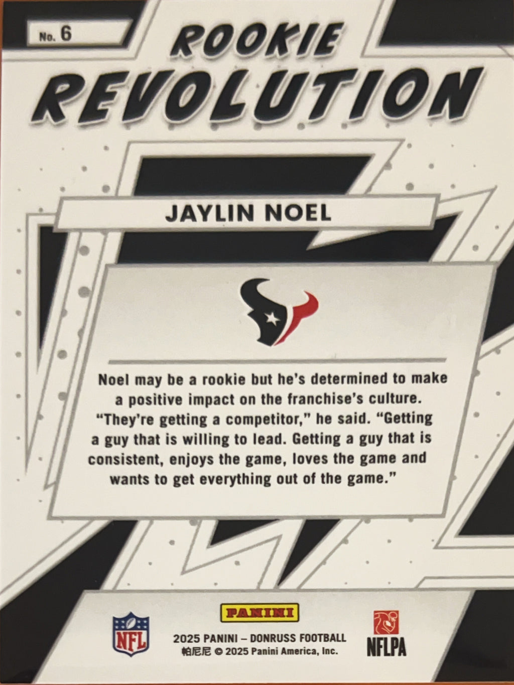 2025 Panini Donruss Rookie Revolution Jaylin Noel #6 RC