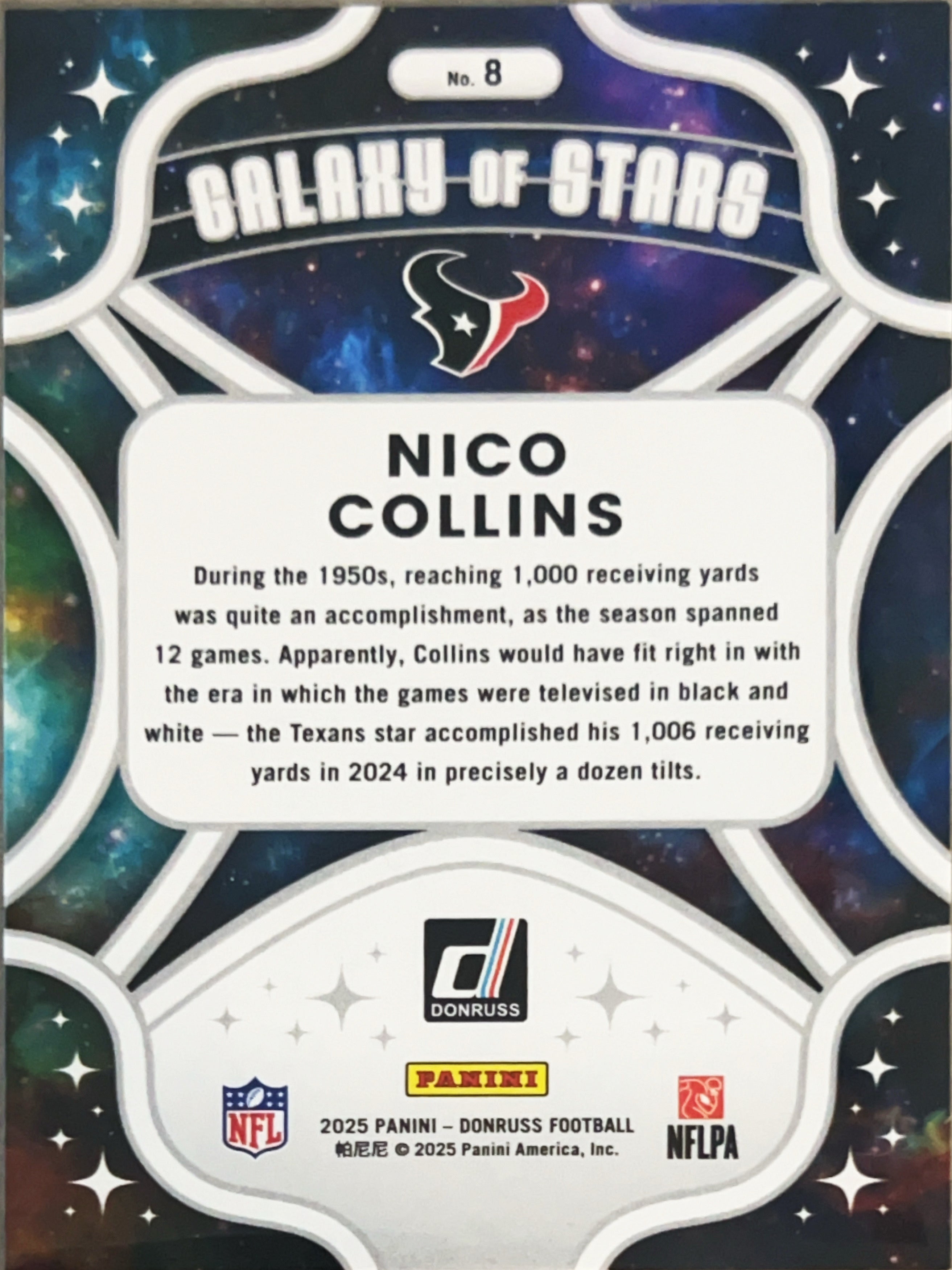 2025 Panini Donruss Galaxy of Stars Nico Collins #8 Holo