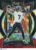 2025 Panini Select Prizm Concourse C.J. Stroud #42 Black and Red Shock